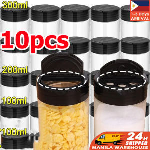 10pcs Double Flip Cover Seasoning Bottle / Barbecue Spice Storage Jars / Reusable Large Empty Seasoning Jars with Shaker Lid