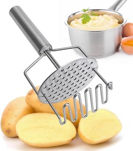 ฉันรู้ว่าที่บดมันฝรั่งบด430สแตนเลสการออกแบบฟังก์ชั่นคู่เครื่องมือไม้ตีพริกสำหรับครัวที่บดมันฝรั่งบดมืออาชีพบดมันฝรั่งบดกล้วยบดอะโวคาโดบดฟักทอง9.8นิ้ว