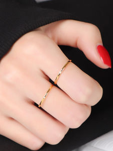 Slender Womens Exclusive Design Luxury Zircon Solid Band Ring