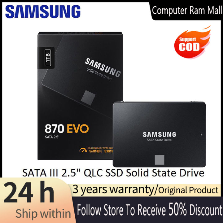 【50 coupon】Samsung 870 EVO 128GB 250GB 500GB 1TB 2TB SSD 2.5Inch SATA
