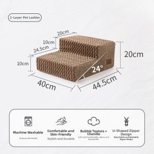 LORiCA | Pet Stair Steps for Dogs and Cats Bed Climbing Ladder