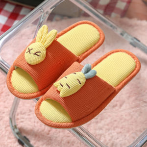 Retro Silent Womens Slippers Cotton Linen Indoor Anti-Slip Soft Bottom Wooden Floor Home Couple Indoor Slippers Comfortable Wear