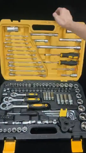 121PCS Heavy Duty Combination Socket Wrench Ratchet Spanner Tools Set Box multifunctional toolbox Repair Household 工具箱套装