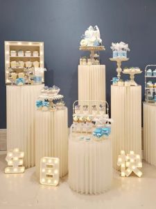 Zhuazhou Props Foldable Dessert Table Decoration Roman Pillars One First Birthday Gift Banquet Engagement Birthday Scene Layout Decoration