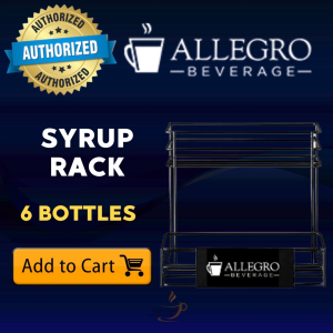 Allegro Syrup Rack 4/6-Bottle Metal Stand | Coffee Bar Milk Tea Shop Cafe Counter & Kitchen Organizer