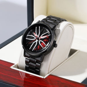 2024 New Mens Watch 42mm Rotating Dial Car Clock Stainless Steel Strap Fashion Sports Style 3Bar Quartz Movement Casual Watches