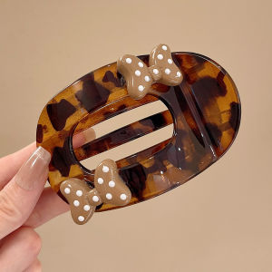 Elegant Polka Dot Butterfly Knot Flat Hair Clip Womens New 2025 High End Hair Claw Clip Non-Intrusive Shell Clip