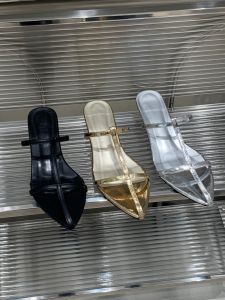 Elegant French Silver Peep-toe Sandals Slippers