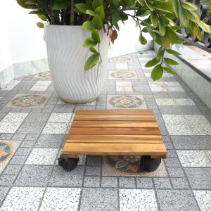 Đế Lót Chậu Cây Có Bánh Xe ANKAN Hình Vuông Chịu tải 80Kg Di Chuyển Chậu Cây Vật Nặng Trong Nhà Màu Vàng Nắng