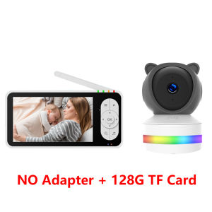 WiFi & No-WiFi Modes Tuya SmartLife RGB Night Light Baby Monitor Camera 1080P FHD Infrared with 5" Screen Cry Sound Detection