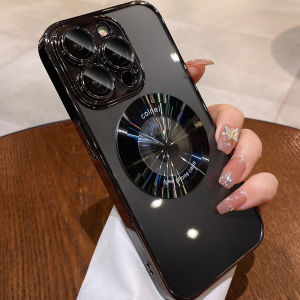 เคสโทรศัพท์แบบป้องกันแบบแข็งพร้อมฟิล์มเลนส์ดูดซับแม่เหล็กสำหรับ Apple 15 pro 13 pro Max 12 pro 14 pro Max 16 แบบโปร่งใสสำหรับผู้ชายและผู้หญิง