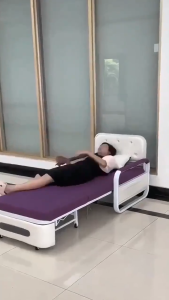 Sofa bed - dual-purpose folding bed cotton and linen round-legged single or double bed small-sized multi-functional storage bed extendable bed