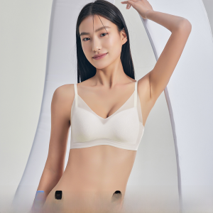 MiiOW | เสื้อชั้นในผ้าไหมน้ำแข็งบางเฉียบสำหรับผู้หญิง ระบายอากาศได้ดี ไร้โครง ไร้รอยตะเข็บ เสื้อชั้นในแบบเกาะอก สายเดี่ยว สายไขว้ ไร้โครง
