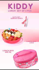 Set Tas Bekal kiddy lunch bag set of 3 pcs - Bunda Beli Shop