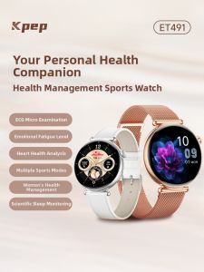 KPEP | Blood Pressure and Glucose Risk Assessment Smart Watch ECG Heart Rate Blood Oxygen Period Tracking Bluetooth Calling Sports Monitoring