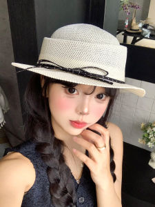 BAOYINFEI | Polka Dot Bow Hollow Out Summer French Style Hat