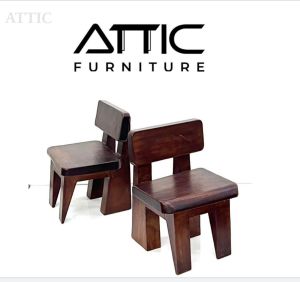 Solid Wood Low Chair /Full Solid Wood Chair /Hand Made Solid Chair /Attic Furniture Custom Made Solid Wooden