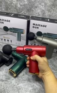 MS Massage Gun: Alat Pijat Getar Elektrik 4in1 Pistol Pijat Elektrik untuk Terapi Otot Jaringan Dalam