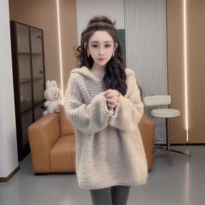 XUECAIQI | Soft Lazy Style Retro High Quality Hollow Knit Sweater Jacket