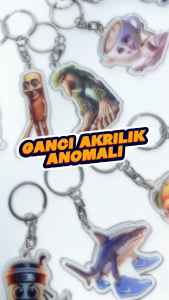 Keychain Akrilik Anomali Brainrot - Karakter Tung Tung Sahur - Gantungan Kunci Unik Tas Dompet