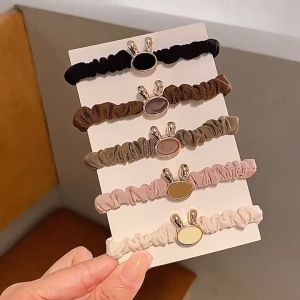 Set 5 Dây Cột Tóc Nữ Thỏ Màu Trà Sữa Xinh Xắn Phong Cách Hàn Quốc- Phụ Kiện RYRY