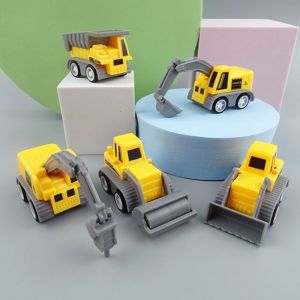 5/10pcs Mini Cars Kids Favor Excavator Crane Dump Truck Car Birthday Party Decor Kids Engineering Car Happy Birthday Party Decor