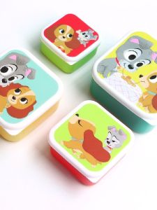 กล่องอาหารกลางวันลายการ์ตูนน่ารัก 4 ขนาด กล่องใส่ผลไม้ ขนม ของกิน กล่องเก็บอาหารแบบพกพา กล่องเก็บของสำหรับเด็ก
