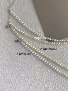 Zulin ACC True Pearl Necklace Set with Cream Baby Beads Cross Chain Design Fashionable Jewelry Accessory for Women