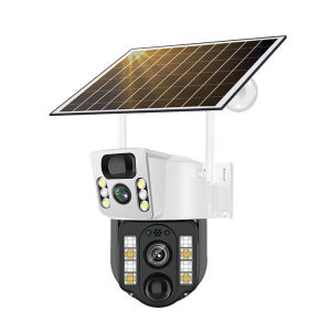 4G Không Dây Wifi Năng Lượng Mặt Trời Máy Ảnh CCTV 4K 8MP ống kính kép Giám Sát con người Phát Hiện An Ninh Ngoài Trời Không Thấm Nước IP camera PTZ