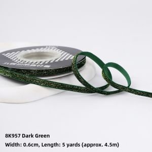 Emerald Green Flocked Velvet Ribbon Bow
