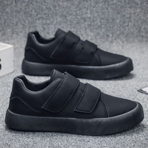 Pure Black Mens Winter Sports Shoes 2025 New Style Casual Thick Bottom Agan Slip-On Anti-Slip Dad Trendy Shoes