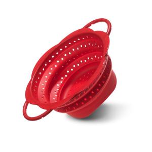 Kochblume Silicone Folding Drain Basket Kitchen Vegetable Washing Basin Storage Rack High Temperature Resistant Water Filtering Basket