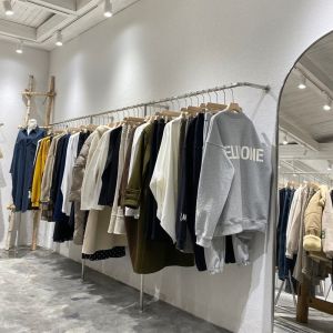 Stainless Steel Brushed Clothes Rack Clothing Store Display Shelf Wall-Mounted Womens Clothing Store Shelf Childrens Clothing Store Display Rack