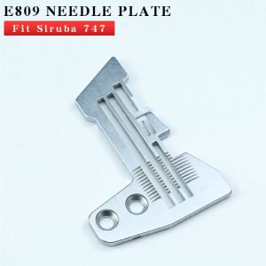 แผ่นเข็ม E809เหมาะสำหรับ Siruba 747 (700F 4เกลียว) ชิ้นส่วนจักรโพ้งอุตสาหกรรมแผ่นเข็มแท้
