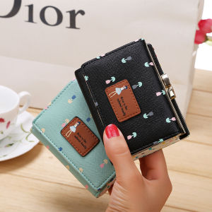 Metal Wallet Three Fold Ladys Wallet Short Cute Mini Purse