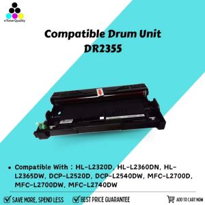 eTONER Compatible Drum Unit DR2355 DR 2355 DR-2355 for use in Brother Printer