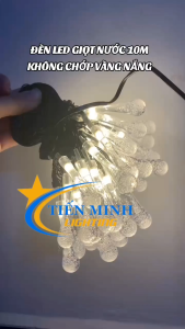 Dây Đèn Trang Trí Pha Lê Giọt Nước Ánh sáng Đủ Màu hoặc Vàng trang trí các tiệc trong và ngoài trời