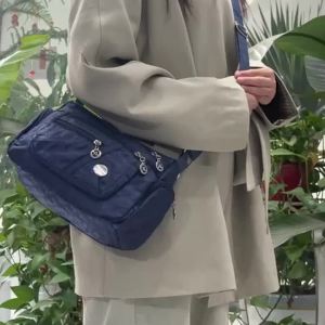 Square-Shaped Versatile Mens and Womens Crossbody Bag New Style Large Bag Fabric Bag Oxford Style Shoulder Bag Fashionabl