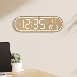 Multifunctional LED Wooden Style Clock
