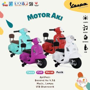 (Bandung) Motor Aki Mainan Anak Cas Listrik M-399 / M-288 Vespa Mini / Vespa Besar Murah