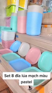 SET 8 ĐĨA ĐỰNG THỨC ĂN CUTE LÀM TỪ LÚA MẠCH