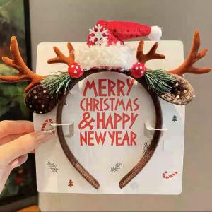 Mũi Tai Thỏ Nhung Mới 2025 Phụ Kiện Tóc Nữ Giáng Sinh Đồ Trang Trí Tóc Đồ Trang Trí Đầu Phụ Kiện Thời Trang Giáng Sinh