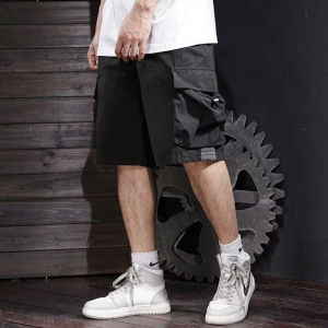 Trendy Summer Thin Workwear Shorts Men Loose Straight Casual Ice Silk Five-Quarter Pants Youthful Energy Style Straight Leg