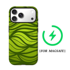 Gradient Green Wave For Magnetic Phone Case for IPhone 17 16 15 14 13 Pro Max Plus Single Double-layer tough Case
