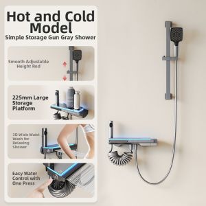 INSIHAY | Milk White Gunmetal Temperature-Controlled SPA Shower Set