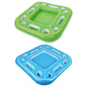 [Jocestyle Mall] Inflatable Pool Party Tray Float W/ Food Drink Holder Inflatable Ice Serving Tray for Adult Beach Summer Party Hot Tub