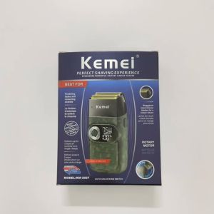 Kemei KM-2027 Electric Shaver Rechargeable Beard Trimmer Shaving Machine for Men Twin Mesh Washable Reciprocating Razor Li-on Beard Shaver Electric Razor Floating Barber Hair Trimmer Face Care Shaving Machine