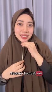 El Zahrana - Hijab Instan Resleting Premium Instan Ceruty Kerudung Babydoll Syari Jumbo 150cm