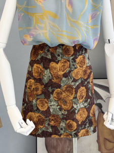 LIYANGANG | French Vintage Oil Paint Printed High Waist Slim A-Line Skirt