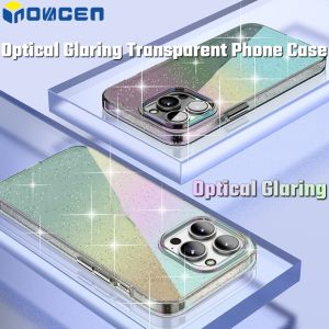 INOVAGEN Optical Glaring Transparent Phone Case for 12 13 14 Pro Max Series/Shockproof Dirt Resistant Non-yellowing Shinning Phone Cover
